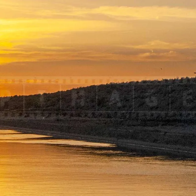 central Arizona canal at sunset