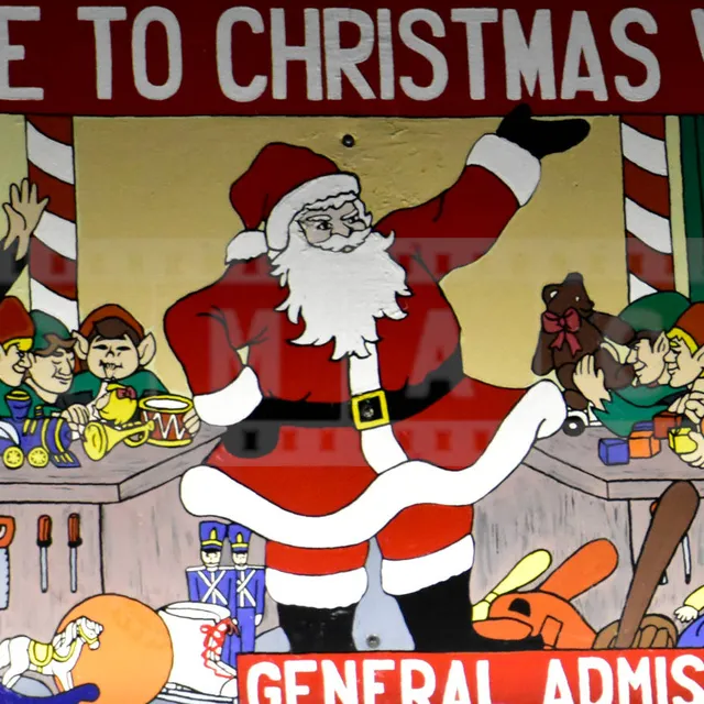 Welcoming sign to the Koziar's Christmas Village in Bernville, PA
