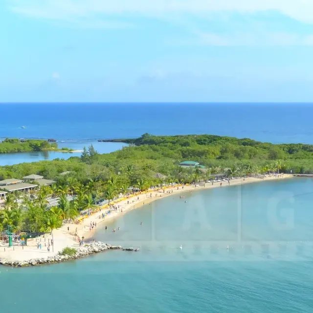 Mahogany Bay is a private Caribbean beach on Roatan Island, Honduras