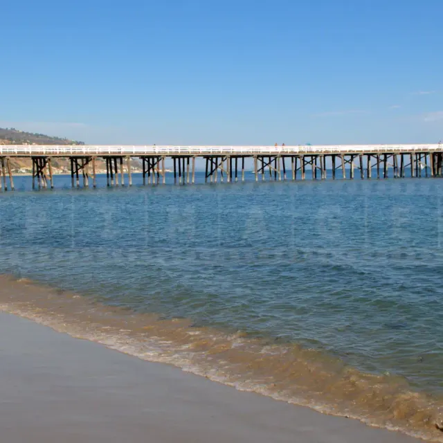 Malibu Pier and beautiful beach in California