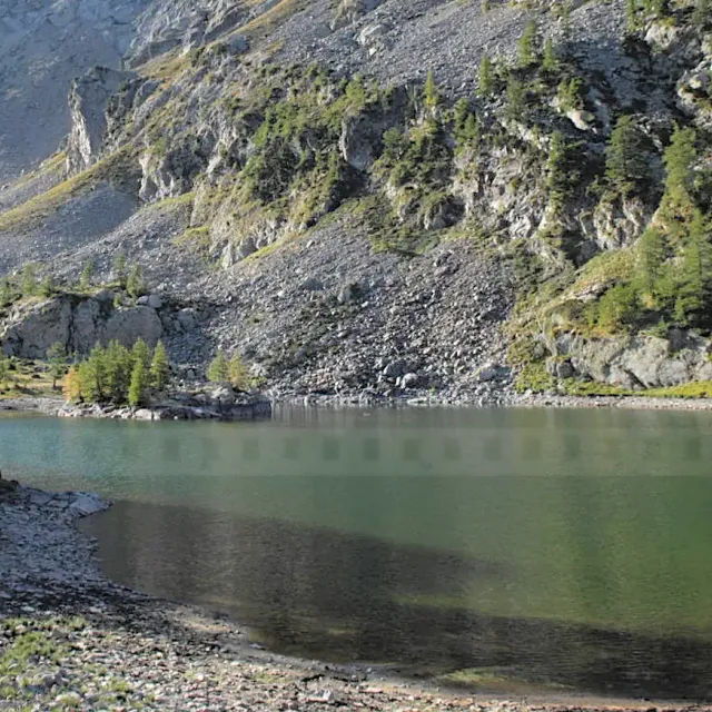 Beautiful mountain lake Trecolpas in Mercantour National Park