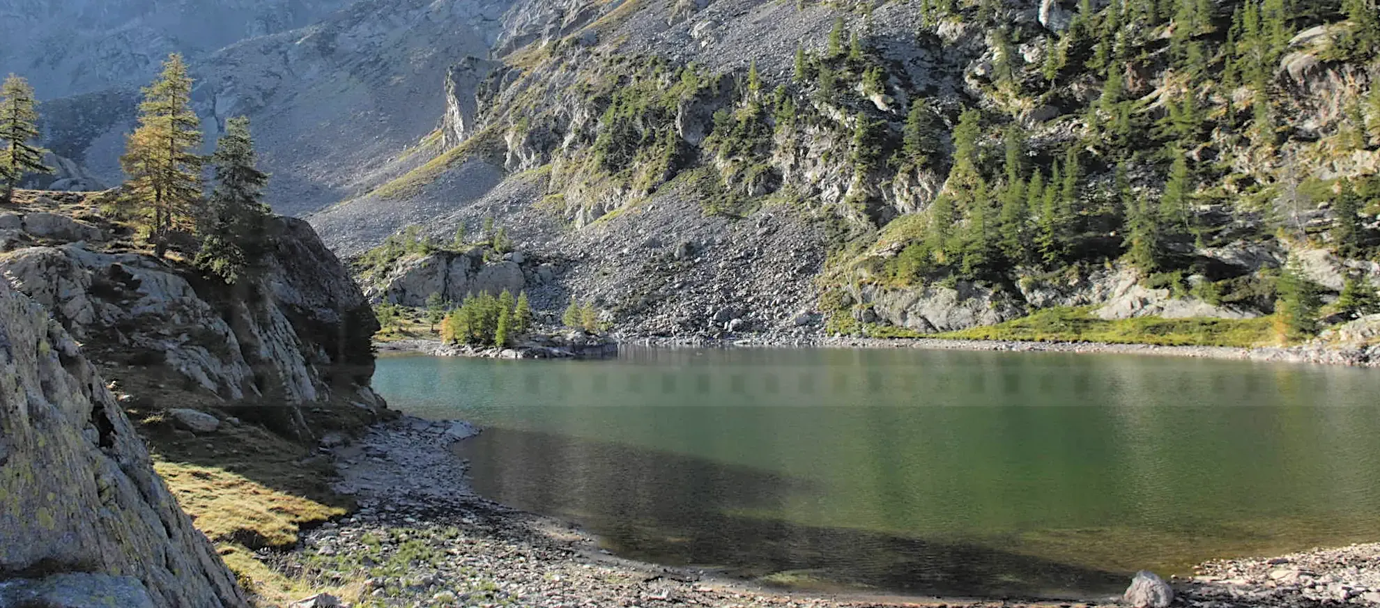 Beautiful mountain lake Trecolpas in Mercantour National Park