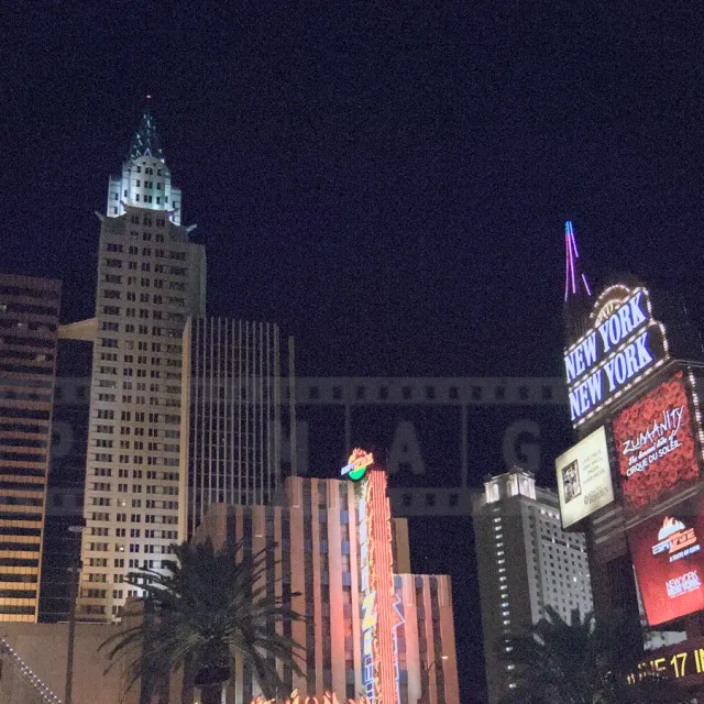 Night view of New York New York Hotel and Casino in Las Vegas