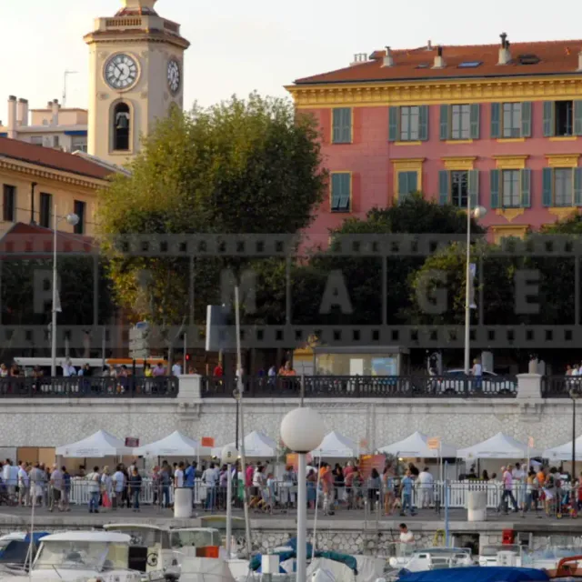 Local French food stalls at the Port Festival Nice, France