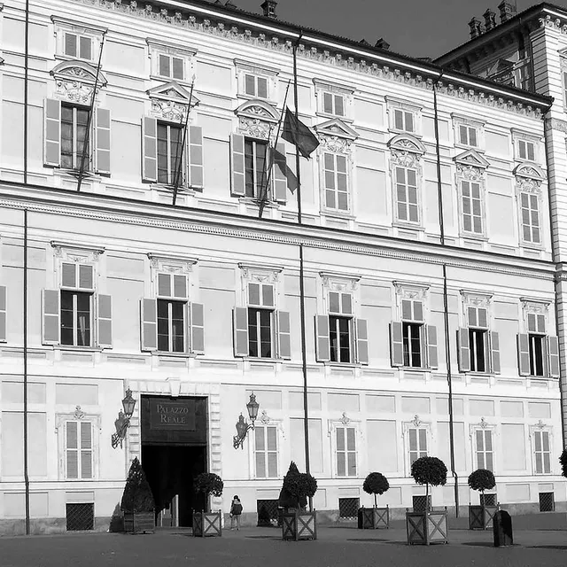 Classical architecture of Palazzo Reale in Turin, Italy