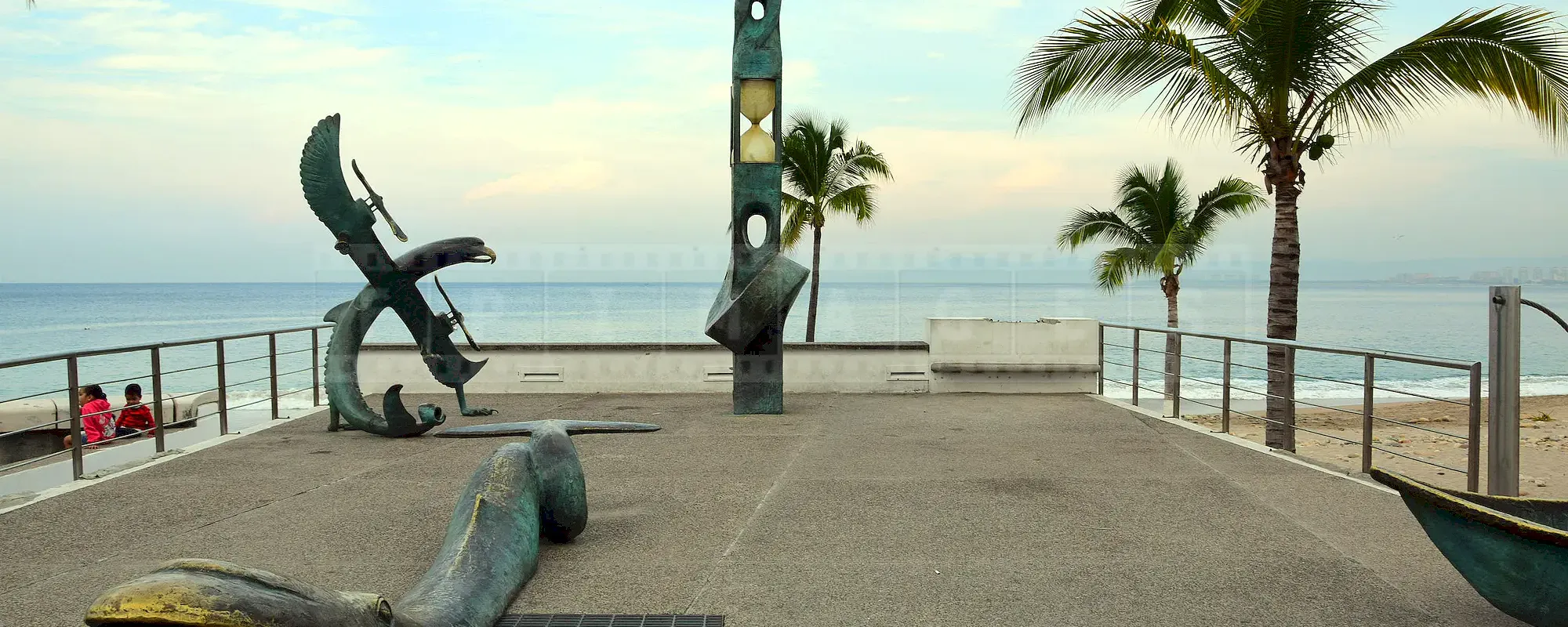 Abstract futuristic art at the Malecon boardwalk in Puerto Vallarta, Mexico