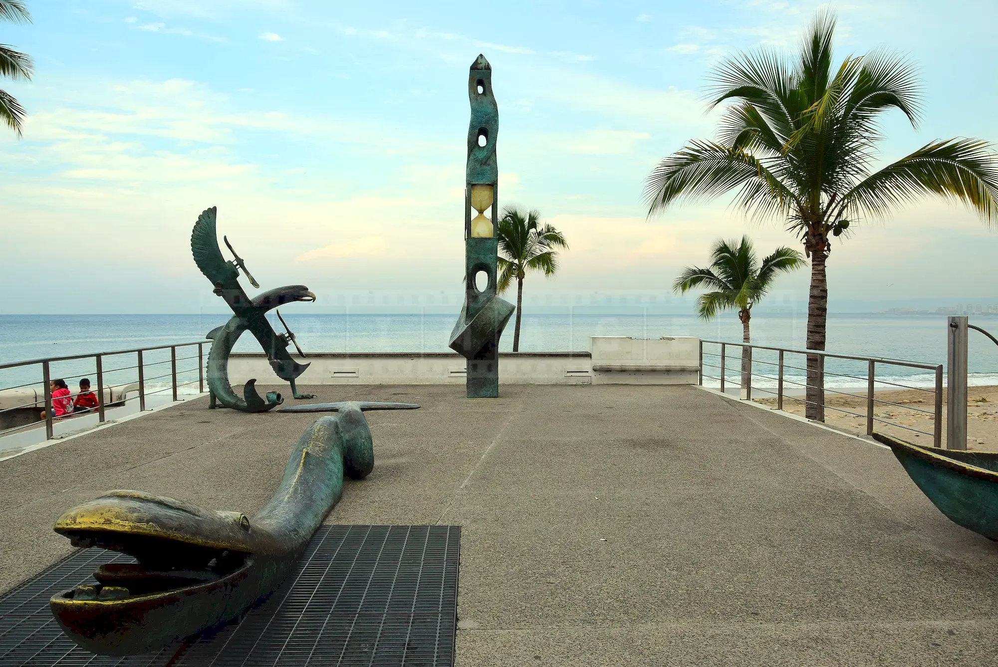Abstract futuristic art at the Malecon boardwalk in Puerto Vallarta, Mexico