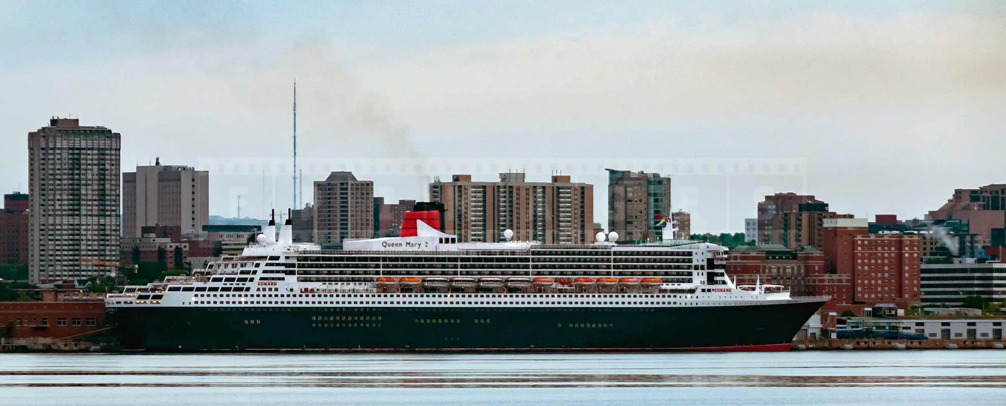 Cunard's Queen Mary 2 docked at pier 22 in Halifax, NS, Canada