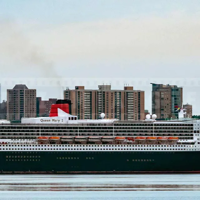 Cunard's Queen Mary 2 docked at pier 22 in Halifax, NS, Canada