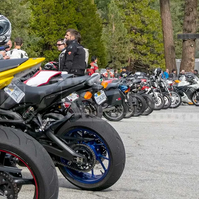Motorbikes parked near the Ranch