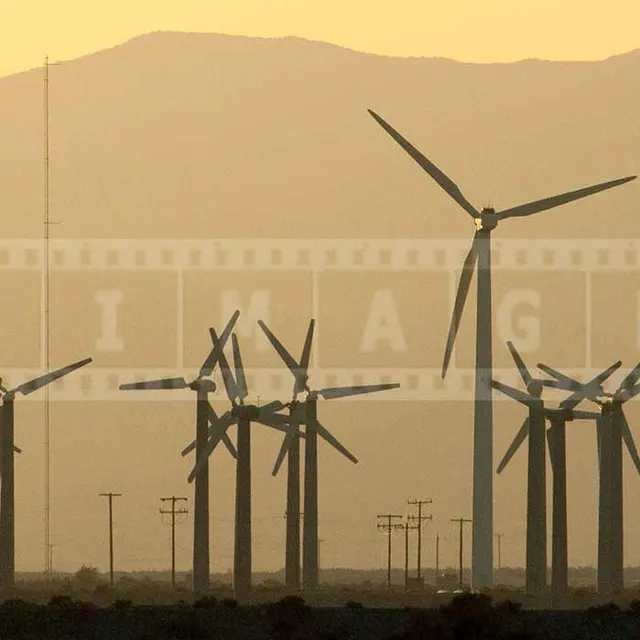 wind turbines generating green energy in California