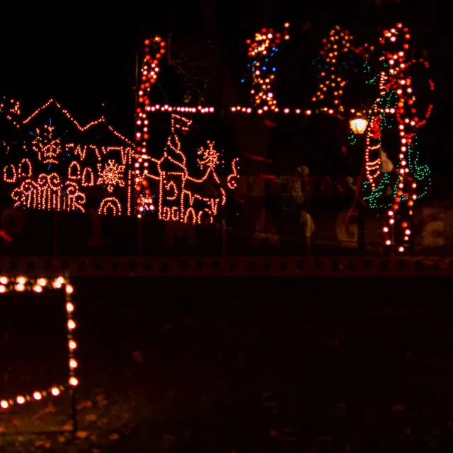 Xmas lights setup for drive-through enjoyment